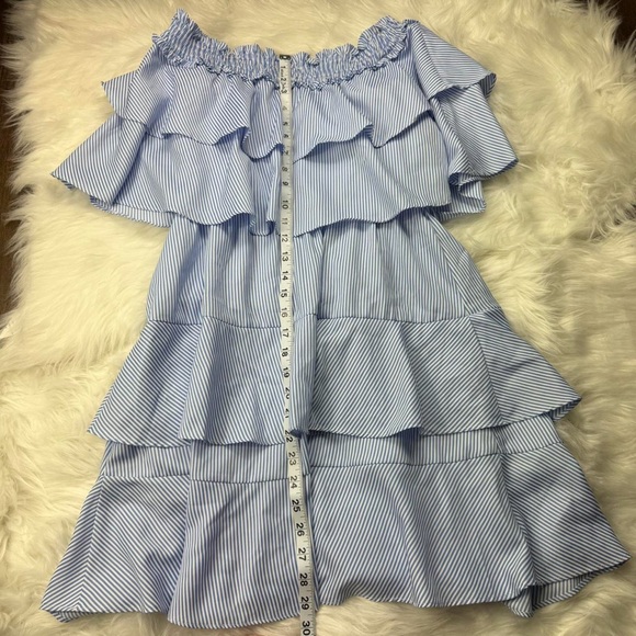 PLT Blue Off-Shoulder Ruffle Dress - Picture 5 of 5